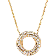 David Yurman Petite Pavé Crossover Pendant Necklace - Gold/Diamond