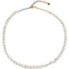 Guld - Perler Halskæder Stine A Perlie Creme Necklace - Gold/Pearls/Multicolour