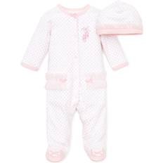 Prima Ballerina Footed One-Piece & Hat - White/Pink (LBQ00451N)