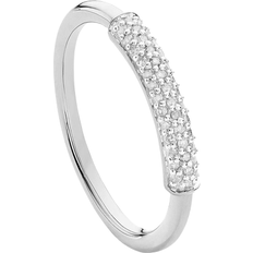 Monica Vinader Sterling Silver Fiji Bar Stacking Ring Diamond