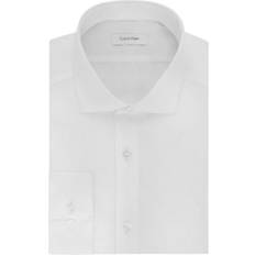 Elastane/Lycra/Spandex - Men Shirts Calvin Klein Steel Slim-Fit Non-Iron Stretch Performance Dress Shirt - White