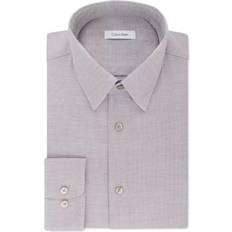 Calvin Klein Men Shirts Calvin Klein Steel Classic/Regular Non-Iron Stretch Performance Dress Shirt - Ash