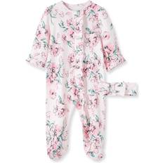 1-3M Children's Clothing Little Me Dream Floral Footed One-Piece & Headband - Pink (LBQ11370N)