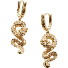 John Hardy Naga Drop Earrings - Gold/Blue