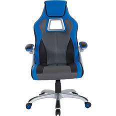 Office Star Race Gaming Chair - Charcoal Grey/Blue