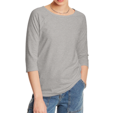 Hanes T-shirts Hanes Women's Stretch Cotton Raglan Sleeve Tee - Grey Heather