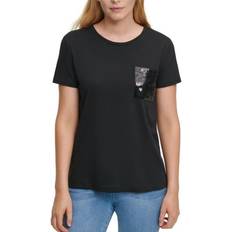 Paljetter T-shirts DKNY Short Sleeve Sequin Pocket T-shirt - Black