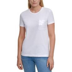 DKNY Short Sleeve Sequin Pocket T-shirt - White