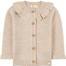 Little Jalo Flounce Strikket Cardigan Cremefarvet 68 cm