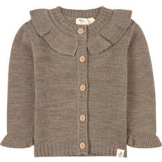 Flounce Knit Cardigan - Wood Brown