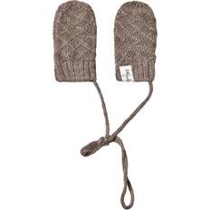 Baby's Knitted Mittens - Wood Brown