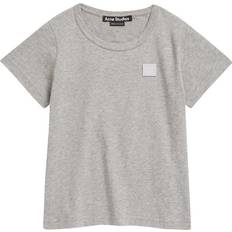 Acne Studios Kid's Mini Nash Face Patch T-shirt - Light Grey Melange