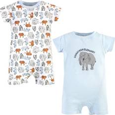 Organic/Recycled Materials Playsuits Touched By Nature Organic Cotton Rompers 2-Pack - Endangered Elephant