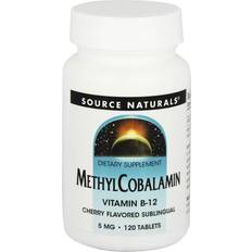 Vitamins & Supplements Source Naturals MethylCobalamin Vitamin B12 Cherry Flavor 5 mg. 120 Tablets 120 pcs