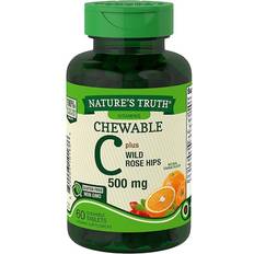Vitamins & Supplements Nature's Truth Nature's Truth Chewable Vitamin C Plus Wild Rose Hips Natural Orange 500 mg 60 Chewable Tablets