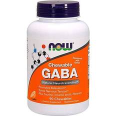 Vitamins & Supplements Now Foods Foods Chewable GABA Natural Orange 90 Chewables