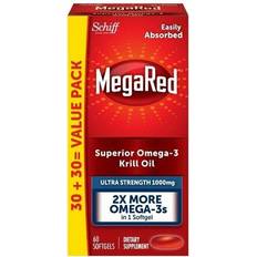 Schiff Schiff MegaRed Ultra Strength Softgels Krill Oil Omega 3 Supplement 1000 mg 60 Softgels