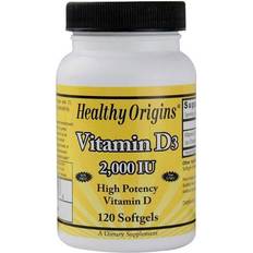 Healthy Origins Vitamin D3 2000 IU 120 Softgels