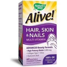 Natures way nature's way alive multivitamin Natures Way Nature's Way Alive! Hair Skin & Nails Multi-Vitamin Strawberry 60 Softgels