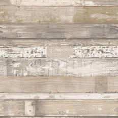 Homestyle Wallpaper Old Wood Brown and Beige