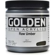 Golden OPEN Acrylic Colors raw umber 8 oz. jar