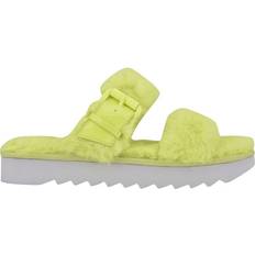 Nine West Green Slippers Nine West Funkie Cozy - Lime Yellow