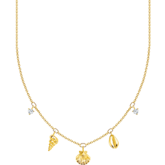 Thomas Sabo Charm Club Delicate Shells Necklace - Gold/Transparent