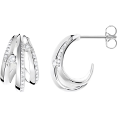 Jewellery Thomas Sabo Wave Hoop Earrings - Silver/Transparent