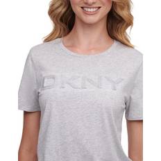 DKNY Maglietta con Logo Glitterato T-Shirt - Avenue Grey