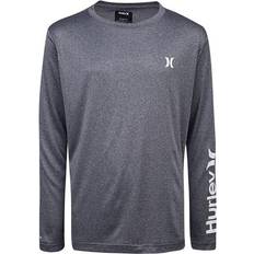 UV Protection T-shirts Children's Clothing Hurley Boy's Icon Heather Long Sleeve - T-shirt - Black Heather