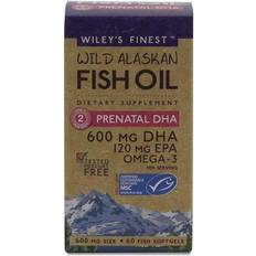 Wiley's Finest Wild Alaskan Fish Oil Prenatal DHA 600 mg 60 Softgels