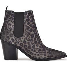 Nine West Slip-On Chelsea Boots Nine West Wyllis - Grey Leopard Print Suede