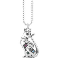 Thomas Sabo Cat Constellation Necklace - Silver/Black/Pink/Multicolour