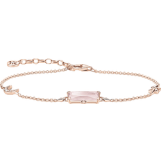 Ärtehalskedja Armband Thomas Sabo Moon and Star Bracelet - Rose Gold/Pink/Transparent