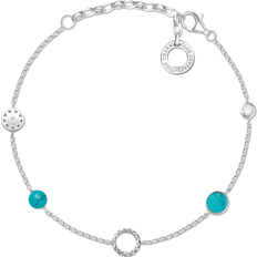 Turkis Armbånd Thomas Sabo Charm Club Charm Bracelet - Silver/Blue/Transparent