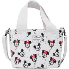 Loungefly Disney Mickey & Minnie Mouse Balloons All Over Print Handbag - White