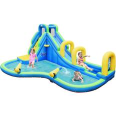 Inflatable Toys Costway Inflatable Water Slide Kids Bounce House with Water Cannons & Hose Without Blower