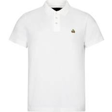 Moose Knuckles Polo Shirts Moose Knuckles Gold Logo Polo Shirt - White