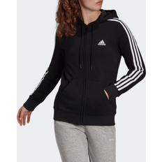 Adidas Essentials 3-Stripes Full-Zip Hoodie - Black/White