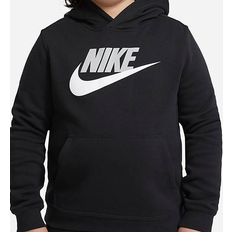 Nike Babies Hoodies Children's Clothing Nike Older Kid's Sportswear Club Fleece Pullover Hoodie Extended Size - Black/Light Smoke Grey (DA5064-010)