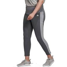 Adidas Designed To Move High-Rise 3-Stripes 7/8 Sport Tights Plus Size Women - Dark Grey Heather/White