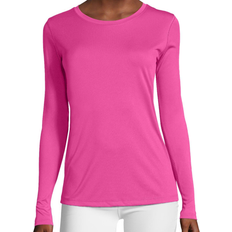 Pink - Sportswear Garment T-shirts Hanes Sport Cool Dri Performance Long-Sleeve T-shirt Women - Wow Pink