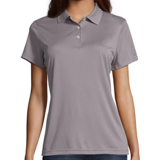 Gray - Women Polo Shirts Hanes Sport FreshIQ Cool Dri Performance Polo Shirt Women - Graphite