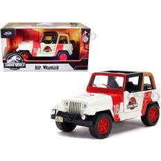 Jada Autot Jada Jeep Wrangler 18 "Jurassic Park" Red and Beige "Jurassic World" 1/32 Diecast Model Car