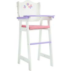 Toys Teamson Little Princess Flower Kids Wooden Baby Doll High Chair Doll Furniture Baby Doll Accessories TD-0098A White Olivia's Little World