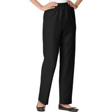 Alfred Dunner Petite Classics Pull-On Straight-Leg Pants - Black