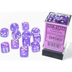 Chessex Borealis Purple/white 16mm d6 Luminary Dice Block (12 Dice) Multi