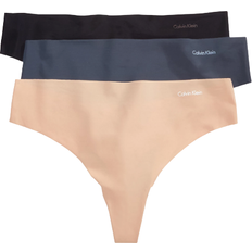 Calvin Klein Invisibles Thong 3-pack - Speakeasy/Carmel/Black