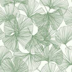 Green Wallpapers RoomMates Gingko Leaves Peel and Stick (RMK11603WP)