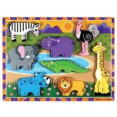 Animales Rompecabezas con Pomo Melissa & Doug Safari Animals Chunky Puzzle